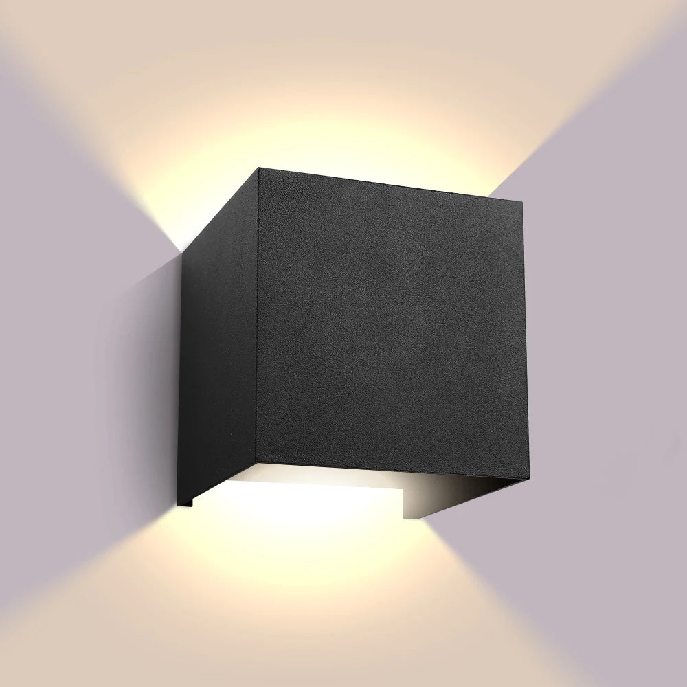 applique murale led moderne noire blanche minimaliste salon chambre cuisine étanche ip65