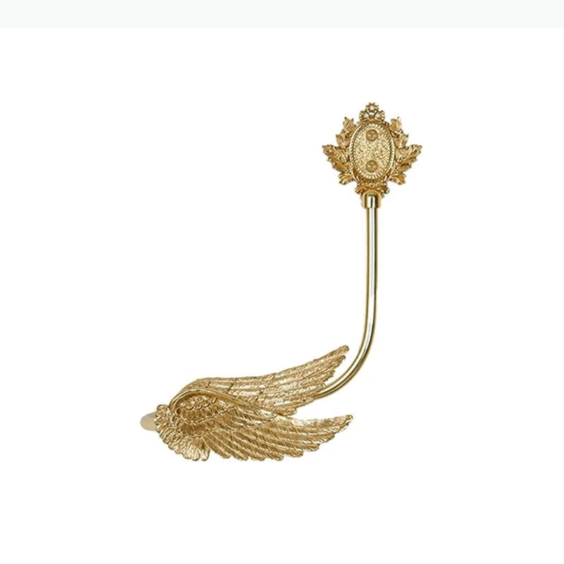 boucles rideau or ailes sculptées classiques décoratives noels dorés deux pièces