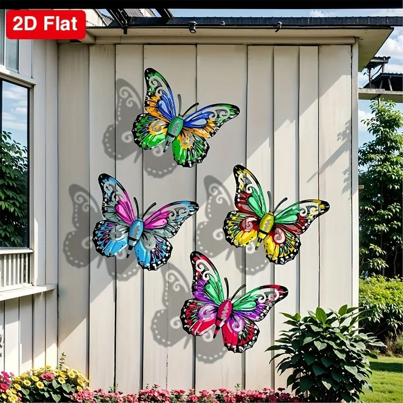 décoration murale papillons métal vert bleu rose jaune blanc brillants intérieur extérieur durable