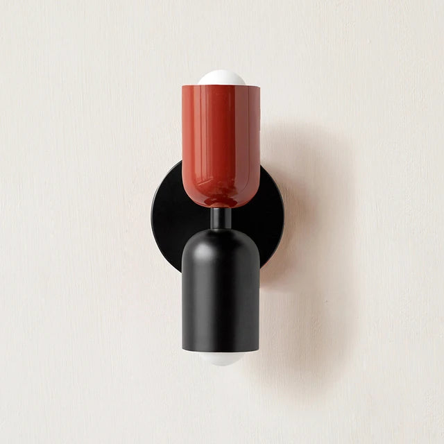 applique murale moderne led noir rouge verte minimaliste fixee mur éclairage cuisine salle manger