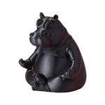 statuette hippopotame résine noire détaillée pose humoristique décoration cadeau articulée.textureGranulee