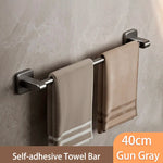 porte serviettes mural adhésif alliage aluminium noir moderne salle bain sans perçage fixe plastique