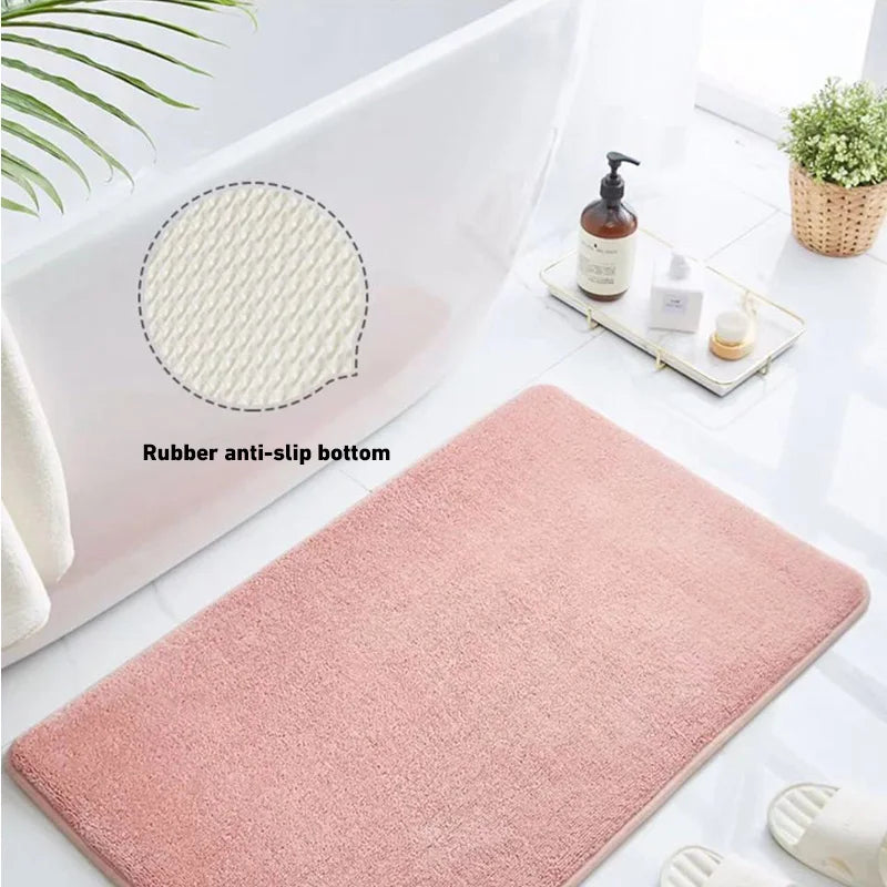 tapis bain absorbant gris rose clair moderne doux adhésif salon salle bain confortable