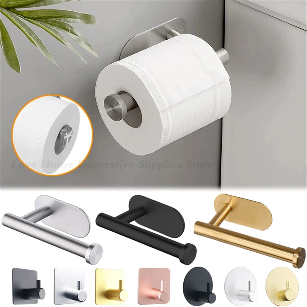 porte serviettes moderne adhésif mur noir doré argenté rose inoxydable minimaliste