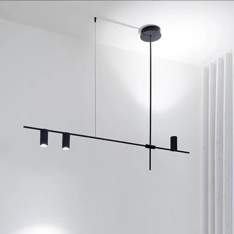 Lustre suspendu moderne noir pour salle à manger