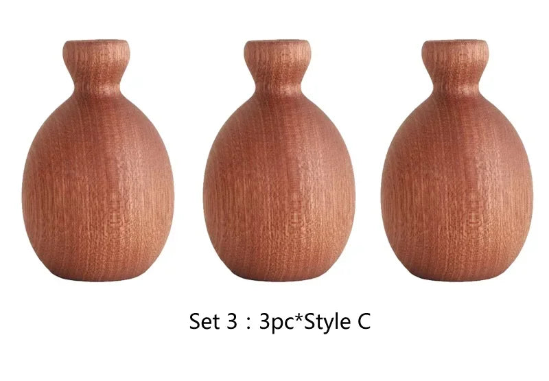 vase bois marron clair moderne fleurs boules artificielles ensemble déco simple