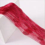 rideaux decoratifs coeurs translucides romantique barre couleurs rouge rose bleu violet blanc
