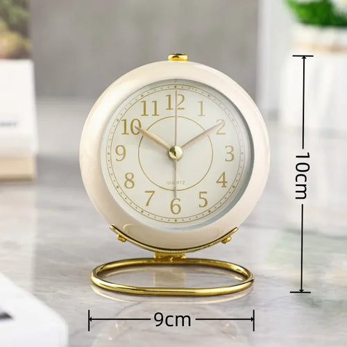 réveil vintage quartz aiguille rétro minimaliste chambre table chevet horloge décorative métal couleur pastel