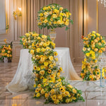 décoration mariage élégante roses jaunes vertes anniversaire baby shower intérieur