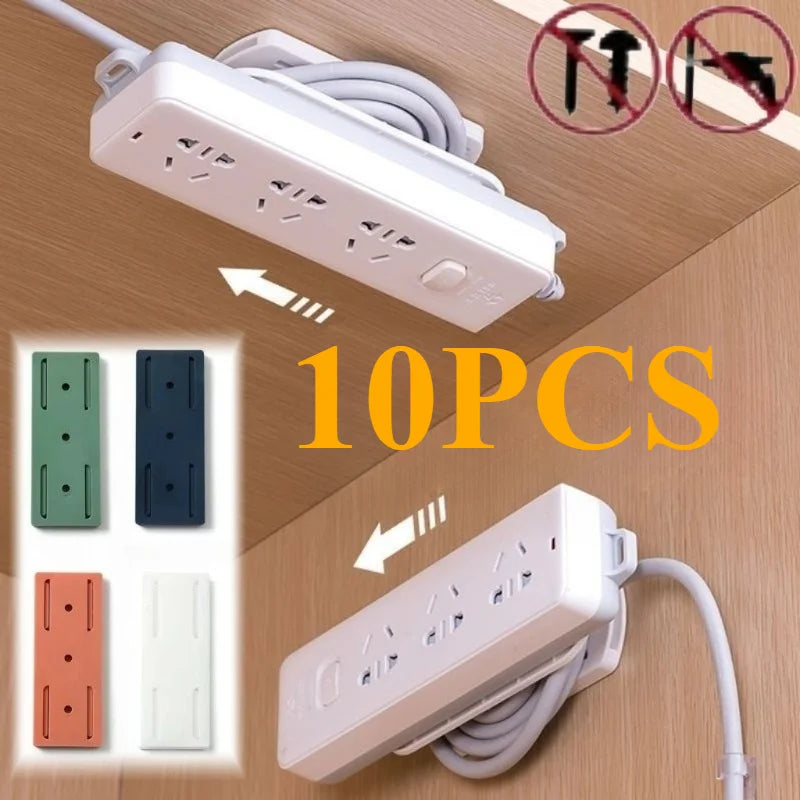 organisateur fil blanc adhésif sans clou mur moderne 10 prises supports minimaliste flexible respectueux