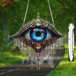 décoration murale œil protecteur strass bleu doré artificielle chaîne métallique brillante fantaisisteintérieur festiveextérieur
