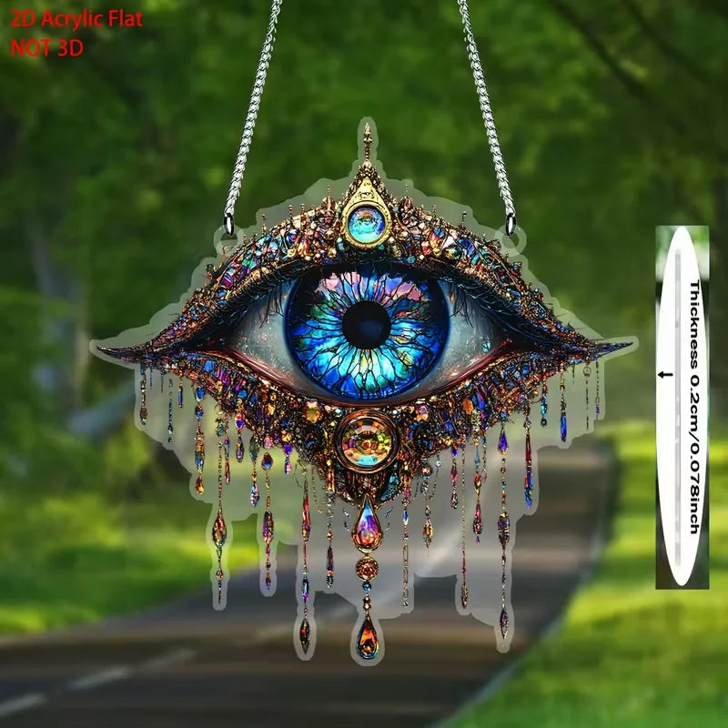 décoration murale œil protecteur strass bleu doré artificielle chaîne métallique brillante fantaisisteintérieur festiveextérieur