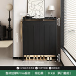 meuble entrée moderne noir panneaux verticaux lisses rangement tabouret coussin plaques mesure