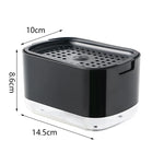 distributeur savon mousse blanc moderne support éponge pompe couvercle compartimentOpaque