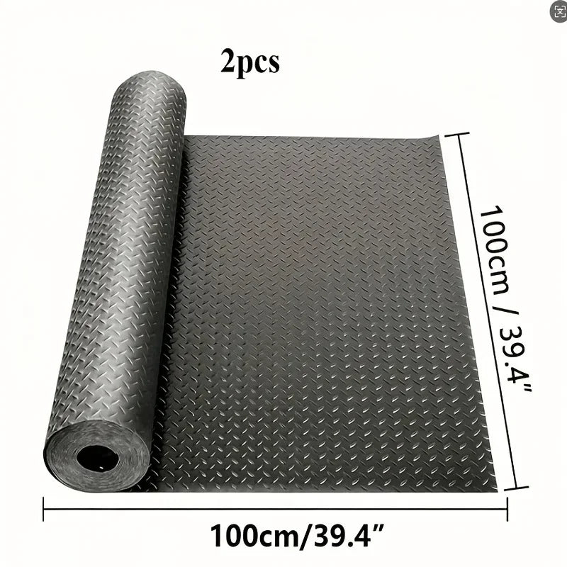 tapis sol noir diamanté moderne résistant corrosion garage salle sport 100x180cm