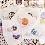 timbres poste multicolores motifs floraux vintage opacité 30 pcs enveloppe transparente