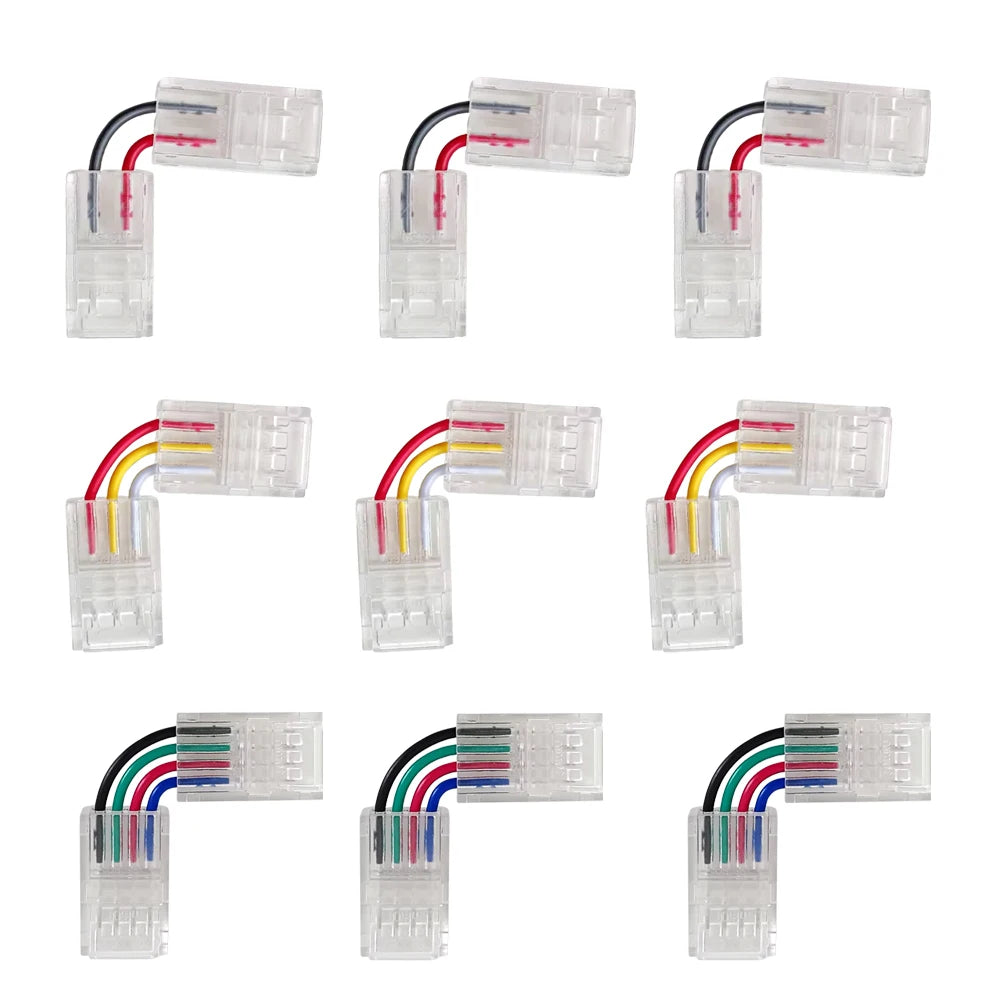 connecteurs électriques transparents broches fixation clips câbles colorés technologie rapide