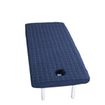 coussin massage bleu marine hexagones brodés moderne trou antidérapant polyester coton adultes