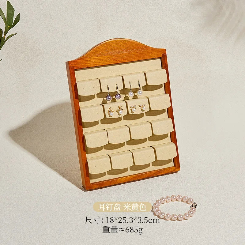boîte bijoux bois naturel moderne clips beige gris clips bijoux rangement