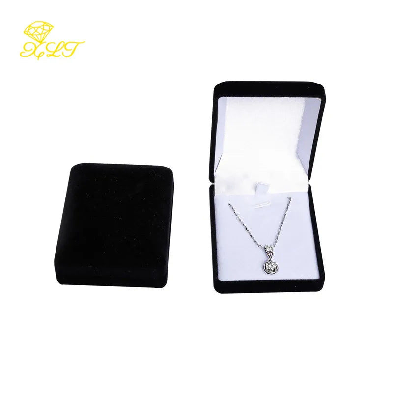 boîte rangement velours collier plume élégant classique pendentif plume argenté emballage sécurité transport bijoux