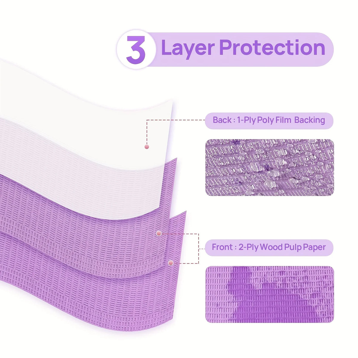 serviettes jetables violet blanc rose rayures horizontales modernes 100 pièces coussin repos main emballage