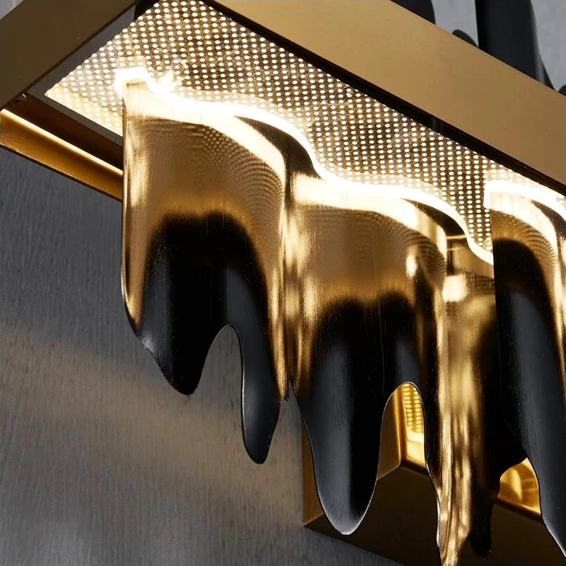 applique murale moderne noir doré éclairage cuisine sculptural lumière translucide fixée mur 15mètrescarrés