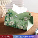 boîte mouchoirs moderne fleurs décorative rose blanche bleue verte jaune