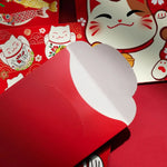 enveloppes rouges traditionnelles chinoises chat porte bonheur fleurs cerisier symboles finance caractères chinois festif