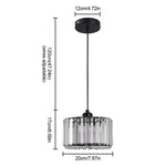 suspension lumineuse moderne noir doré cristal led rayures horizontales tubes transparents éclairage quotidien