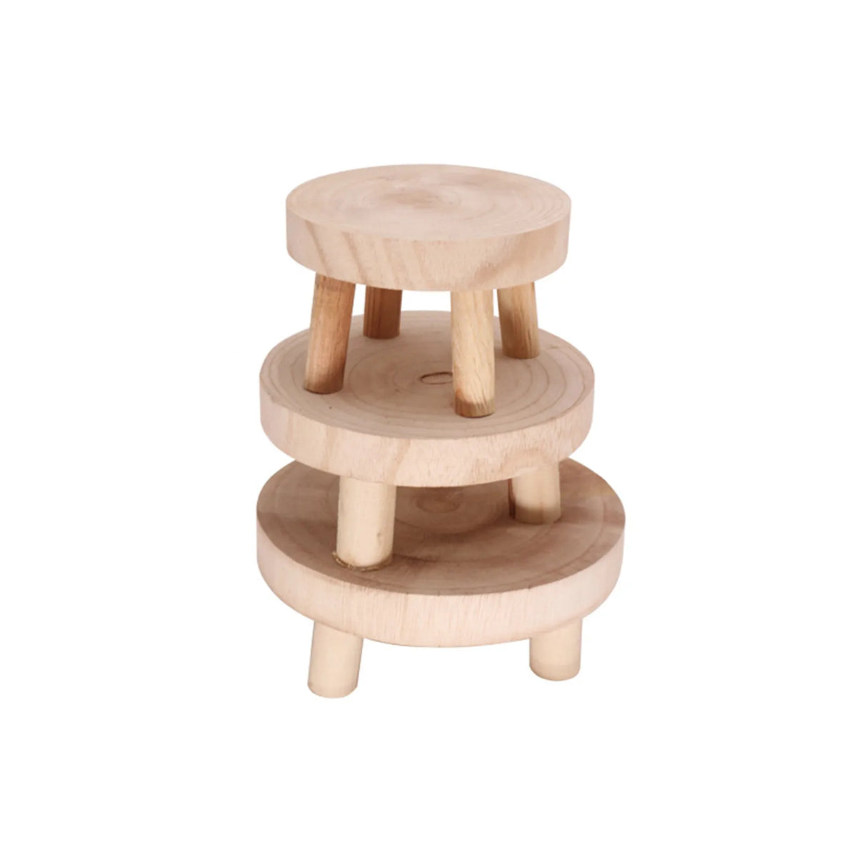 tabouret bois naturel rustique trois tailles modernes patio jardin support plantes
