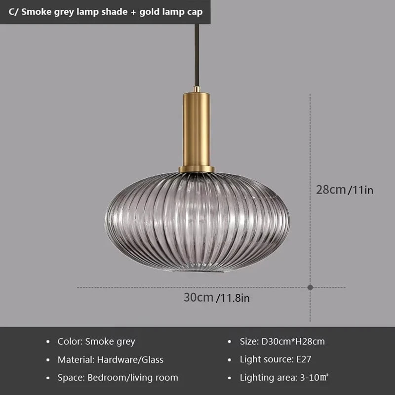 suspension lumineuse moderne vert gris doré rayures verticales opacité câble noir salon chambre étude