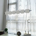 Suspension lumineuse moderne verre blanc opacité rayures horizontales led salon chambre