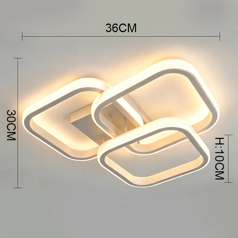 lampe led noire blanche minimaliste carré superposé éclairage intérieur salon chambre restaurant