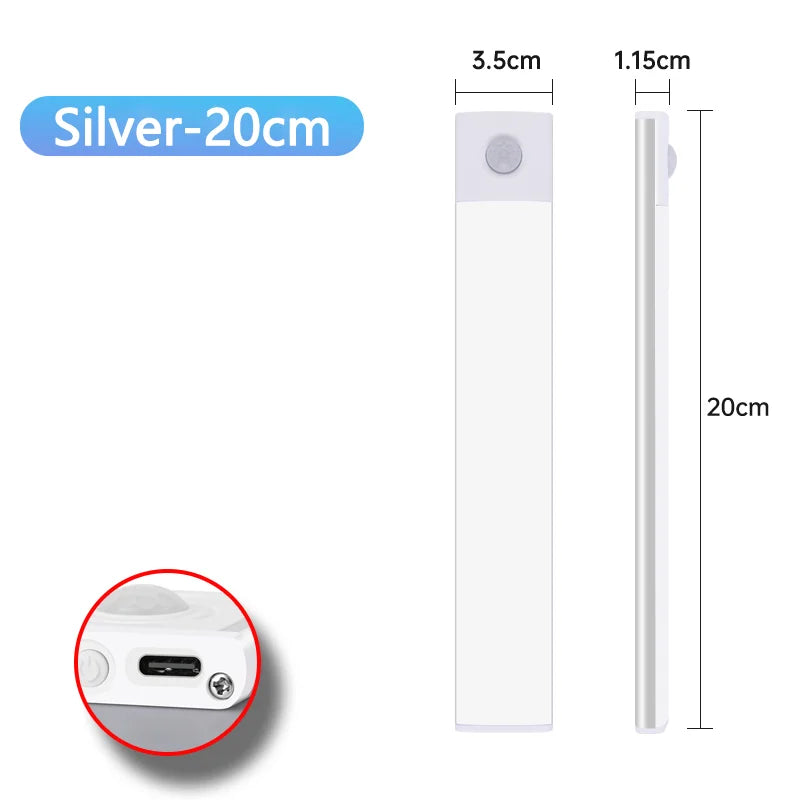 lampe sous cuisine led rechargeable 30cm adhésif blanc moderne 5v usb