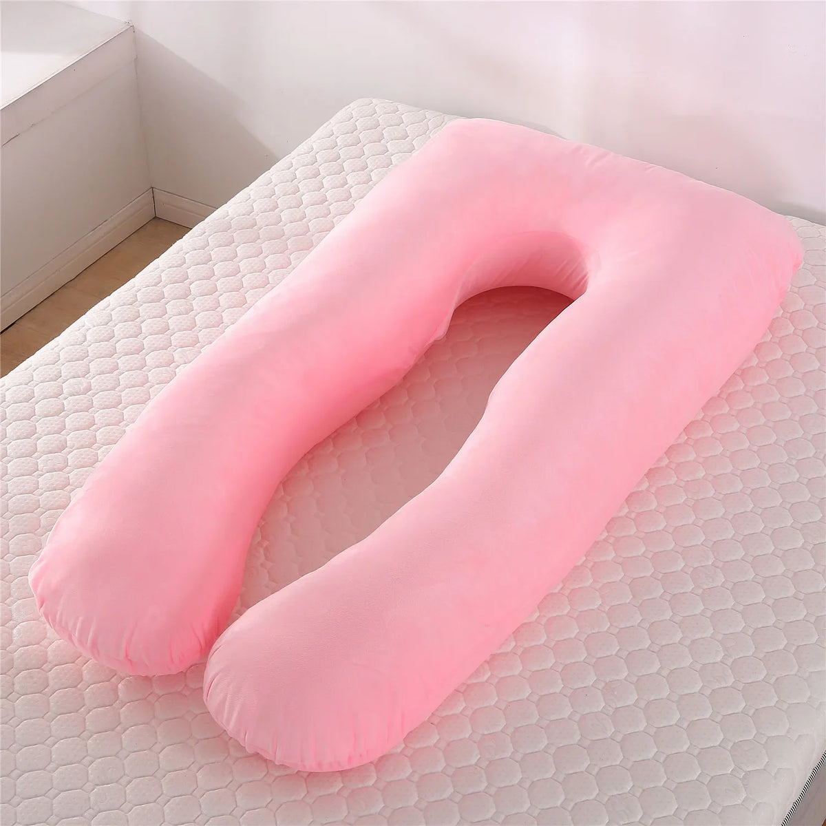 coussin maternité bleu clair forme polyester coton massage voyage literie allaitement