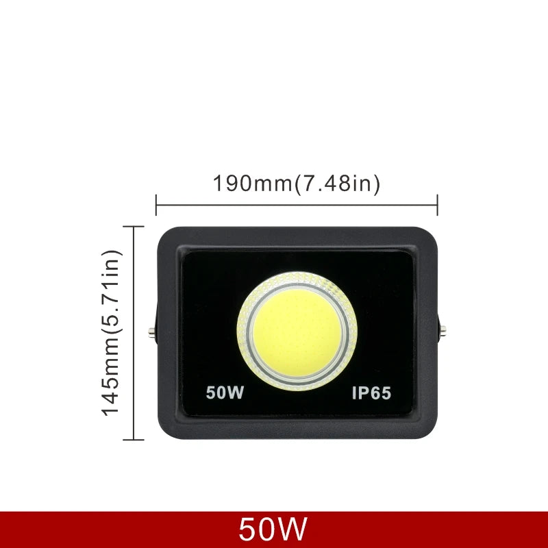 projecteur led cob ip65 moderne 220v 50w 100w 200w 300w noir clips câbles