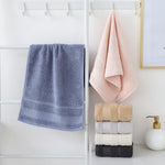 serviettes coton absorbantes 30x60cm noir blanc beige rose bleu unies modernes