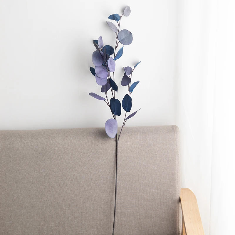 décoration intérieure branche artificielle feuilles rondes couleur automne naturelle minimaliste 87cm