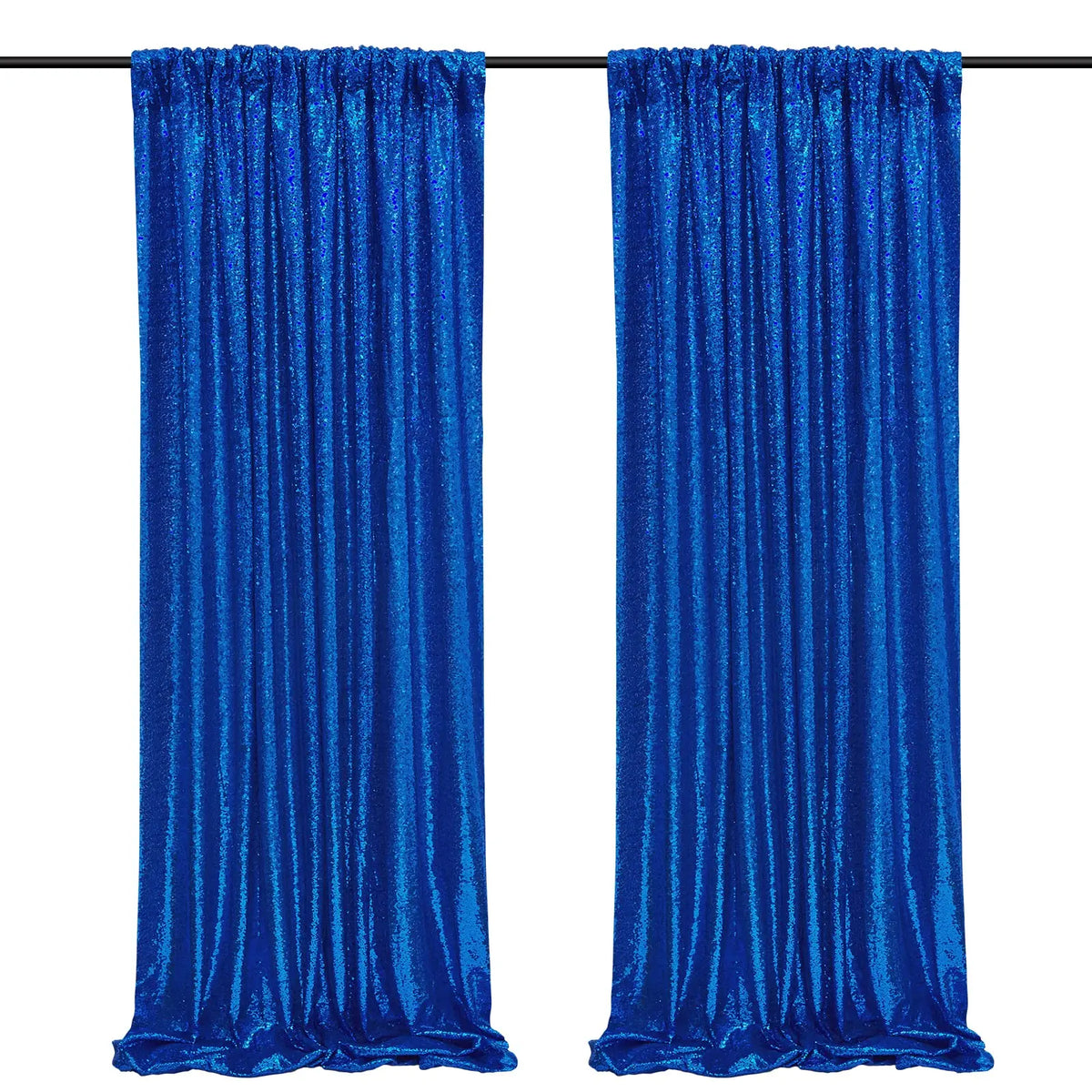 rideau fond paillettes bleu royal doré rouge élégant festif occasion anniversaire opacité deux panneaux