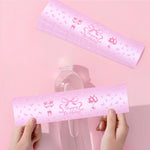 étiquettes autocollantes bouteilles d'eau transparentes motif ballons roses rubans happy birthday points dorés festif