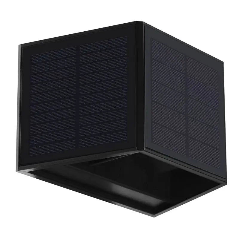 lampe solaire murale noire panneaux solaires intégrés contemporaine interrupteur pvc