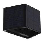 lampe solaire murale noire panneaux solaires intégrés contemporaine interrupteur pvc
