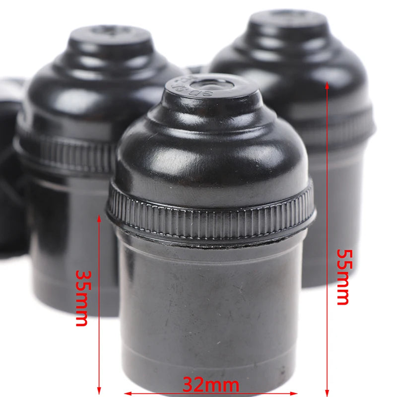 adaptateur ampoule E27 noir moderne vis fixation 35mm 55mm 32mm diamètre