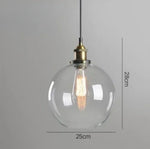 suspension lumineuse industrielle vintage ampoule filament verre transparent noir salon restaurant bar