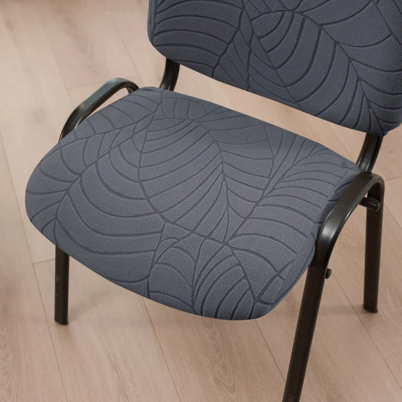 housse chaise gris rayures moderne adhésif polyester salle manger mariage banquette universelle washable