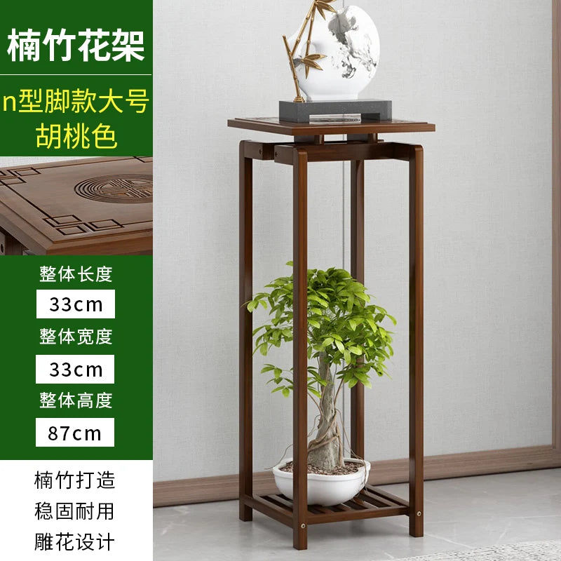 meuble plante moderne gravure traditionnelle marron foncé vases sculpturales or doré