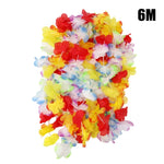 guirlande fleurs artificielles multicolores extérieur decoration anniversaire mariage festif maison rouges oranges jaunes