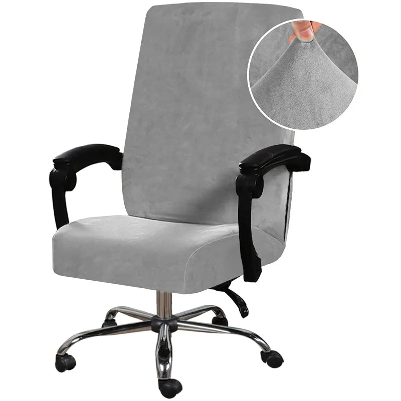 housse chaise velours élasthanne noir moderne élastique zip ajusté 45 60cm