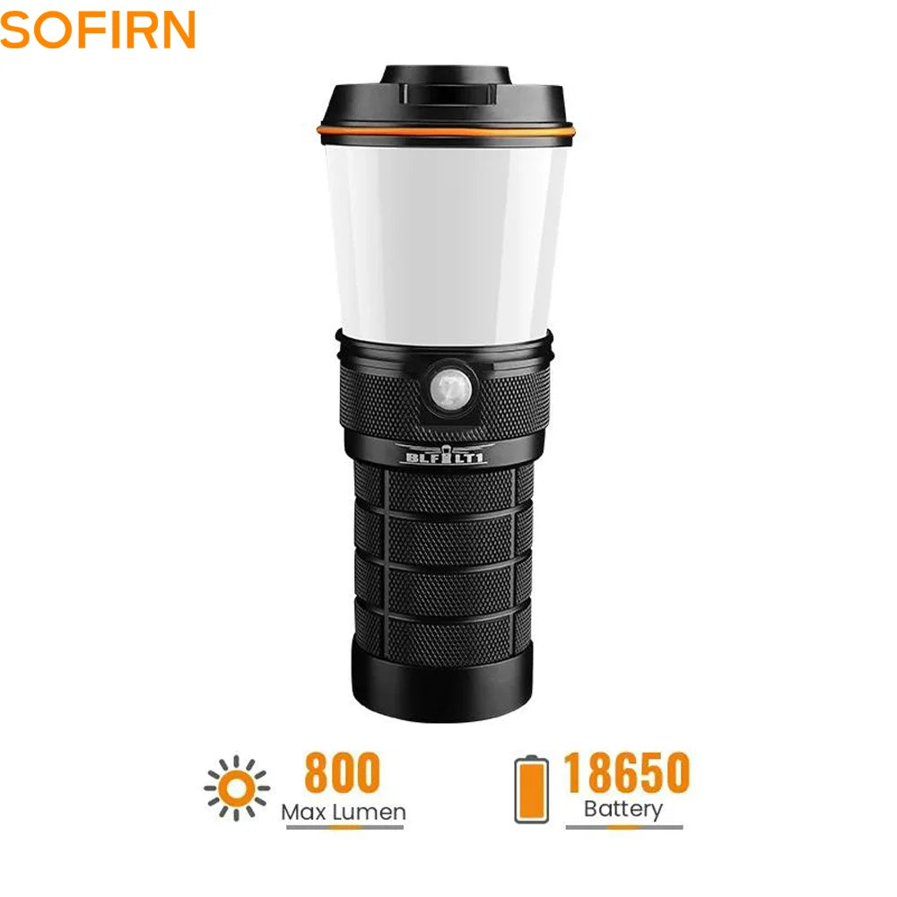 torche camping led rechargeable 10w 350 lumens noir résistante choc mode variateur modernes