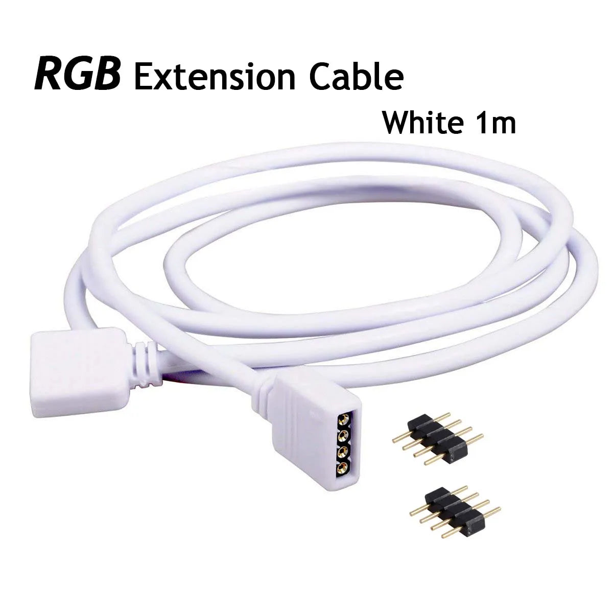 câble d'extension connecteur led rgbw noir blanc bande lumineuse alimentation électrique dc12v